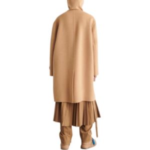 Off-White Cashmere Hooded Midi Coat 'Khaki' OMER072F22FAB0016200 sold by KicksCrew