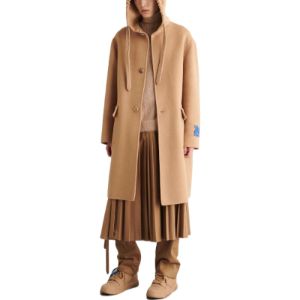 Off-White Cashmere Hooded Midi Coat 'Khaki' OMER072F22FAB0016200 sold by KicksCrew