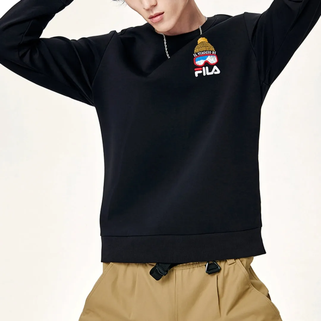 FILA Small Logo Graphic Sweater 'Black' F11M148203F-BK sold by KicksCrew product image thumbnail 3