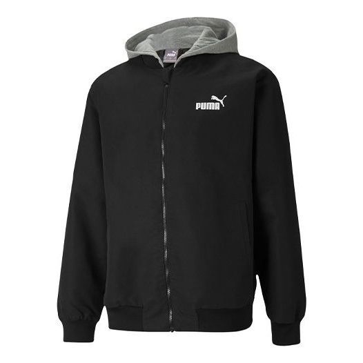 Puma Block Hoodied Jacket 'Black White Grey' 587153-01 sold by KicksCrew