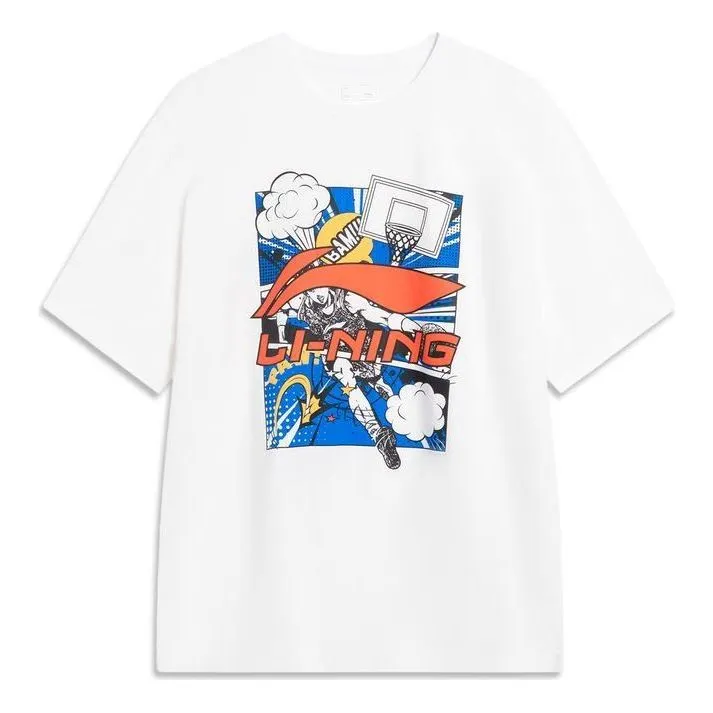Li-Ning Comics Graphic T-shirt 'White' AHSU805-2 sold by KicksCrew