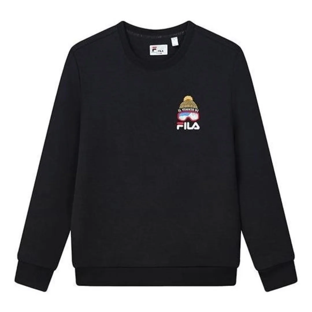 FILA Small Logo Graphic Sweater 'Black' F11M148203F-BK sold by KicksCrew
