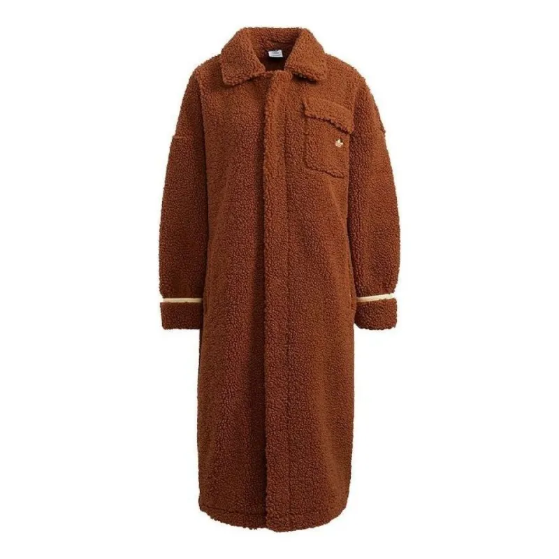 (WMNS) Adidas Originals Cozy Sherpa Jackets 'Brown' HC0310 sold by KicksCrew