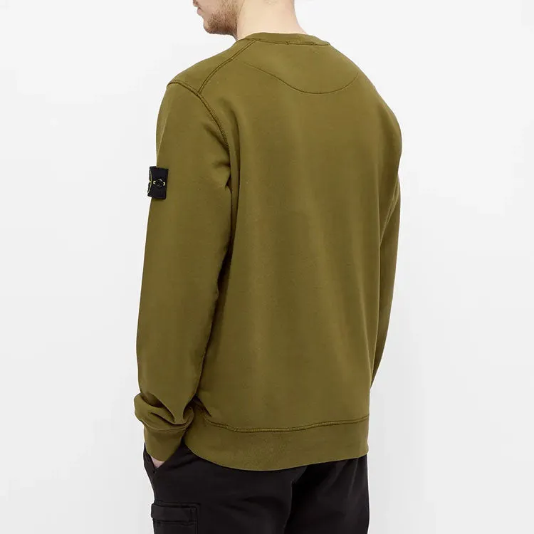 STONE ISLAND Garment Dyed Crew Sweatshirt 'Olive' 741563051-V0058 sold by KicksCrew product image thumbnail 4