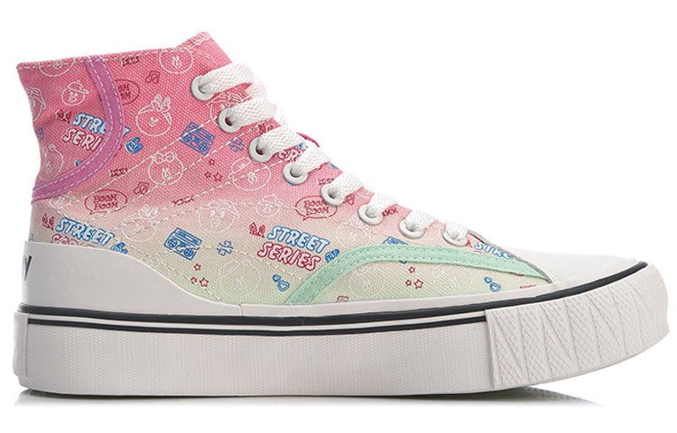 (WMNS) Li-Ning x LINE FRIENDS WeiWu Canvas Hi Shoes 'Pink White' AGCQ594-2 sold by KicksCrew product image thumbnail 2