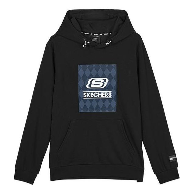 Skechers Logo Graphic Hoodie 'Black Blue' L121M084 sold by KicksCrew