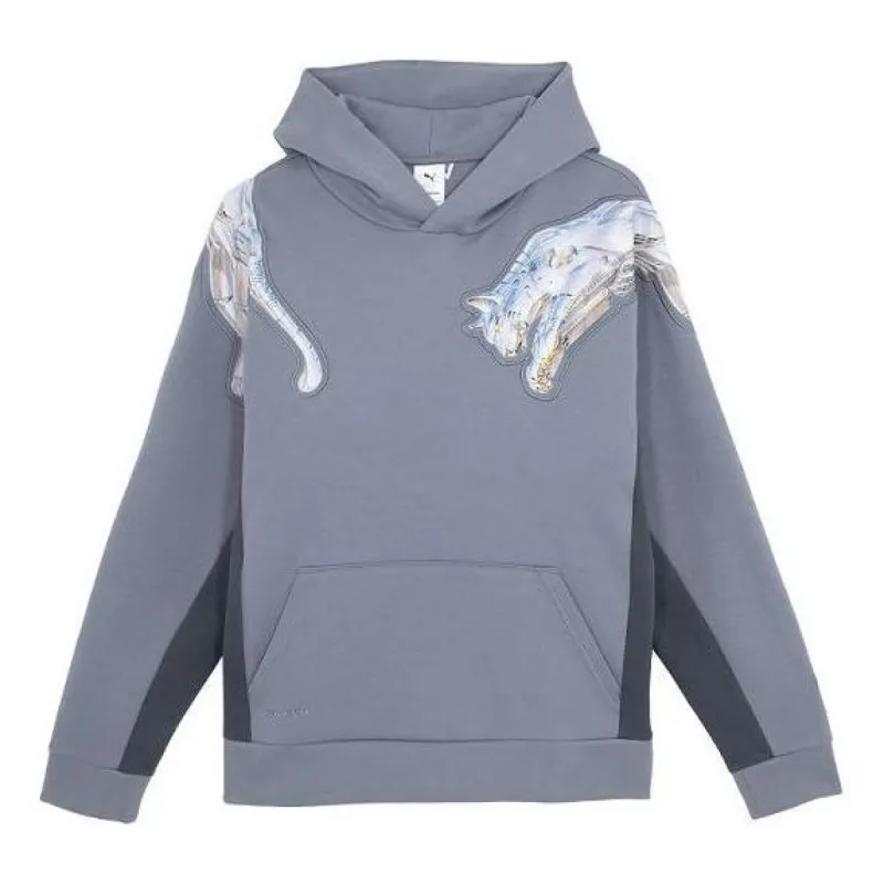 Puma PUMA x PERKS AND MINI Graphic Hoodie 'Concrete Grey
