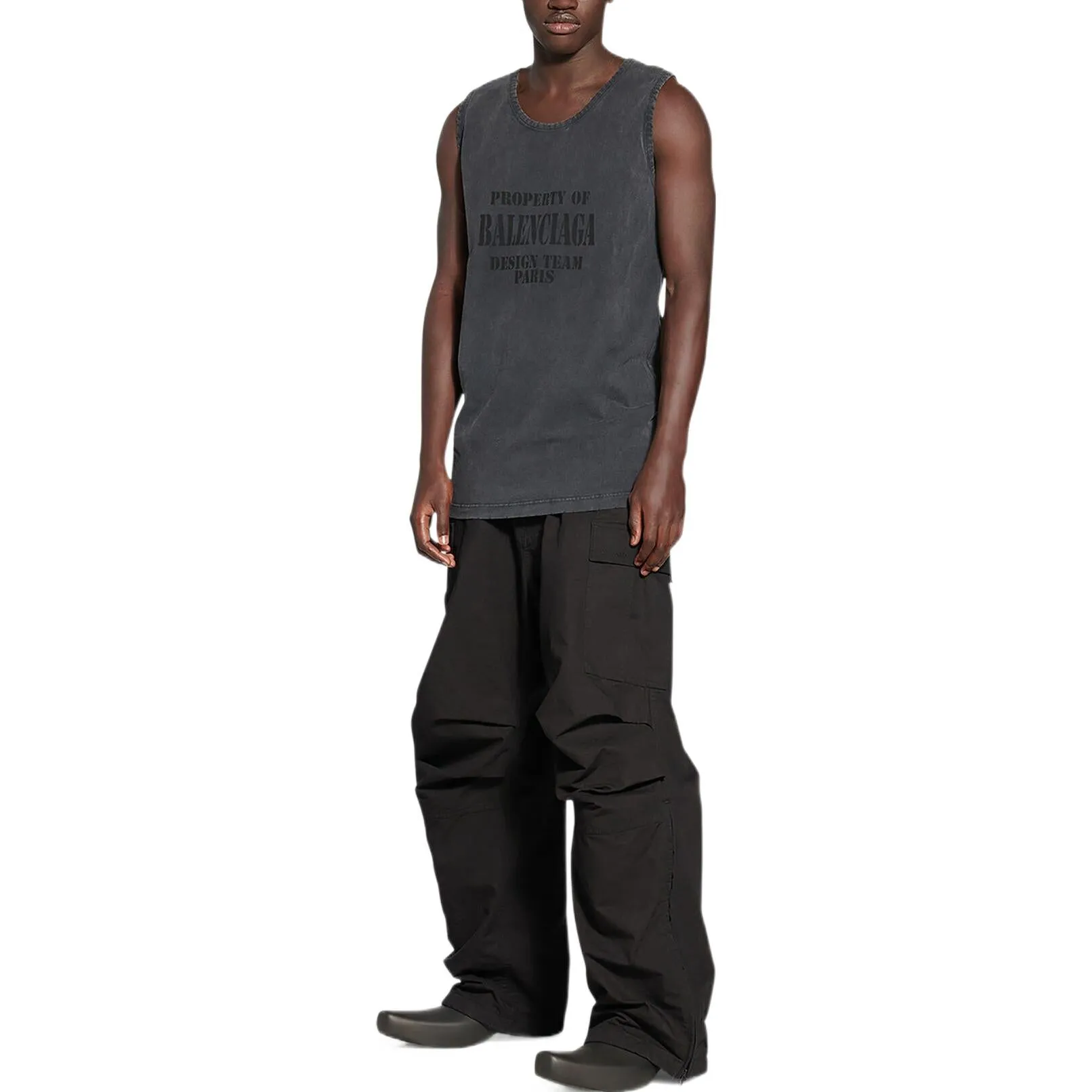 Balenciaga Property Loose Tank Top 'Washed Black' 697880TMVI11055 sold by KicksCrew product image thumbnail 3