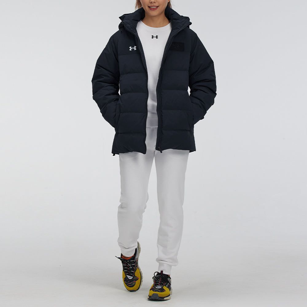 (WMNS) Under Armour Logo Training Hooded Down Jacket 'Black White' 21600801-001 sold by KicksCrew product image thumbnail 3