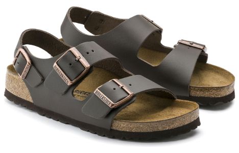 Birkenstock Milano Natural Leather Narrow Fit 'Dark Brown' 0034103 sold by KicksCrew