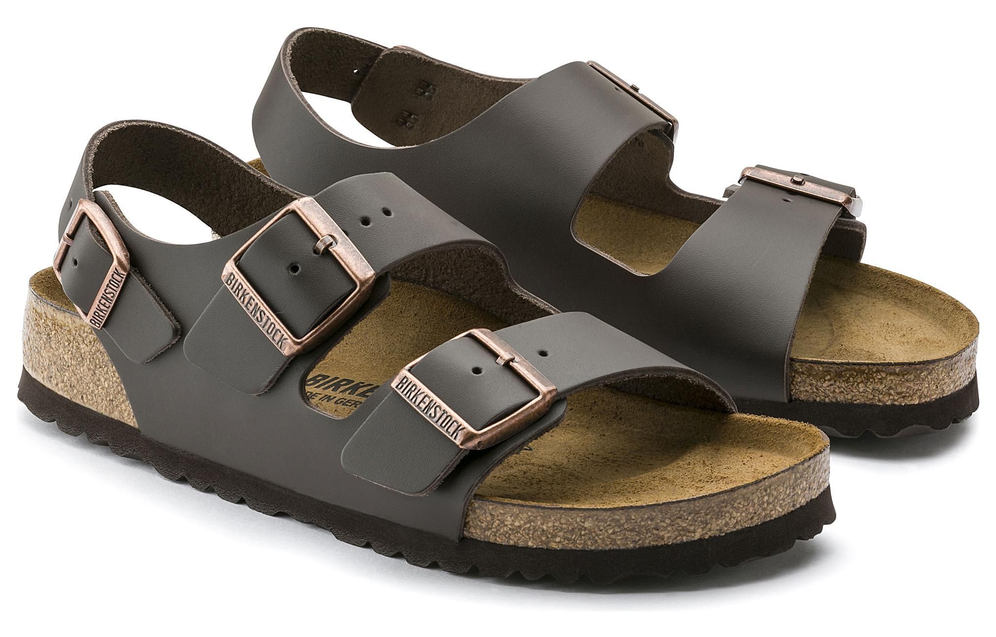 Birkenstock Milano Natural Leather Narrow Fit 'Dark Brown' 0034103 sold by KicksCrew product image thumbnail 3