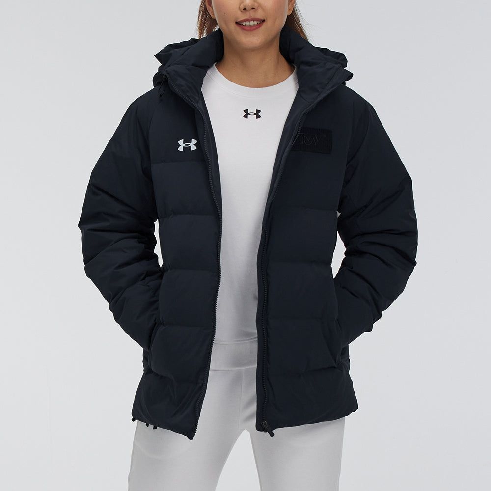 (WMNS) Under Armour Logo Training Hooded Down Jacket 'Black White' 21600801-001 sold by KicksCrew product image thumbnail 4