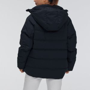 (WMNS) Under Armour Logo Training Hooded Down Jacket 'Black White' 21600801-001 sold by KicksCrew