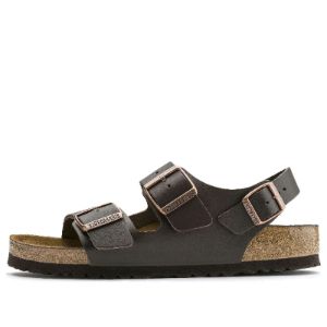 Birkenstock Milano Natural Leather Narrow Fit 'Dark Brown' 0034103 sold by KicksCrew