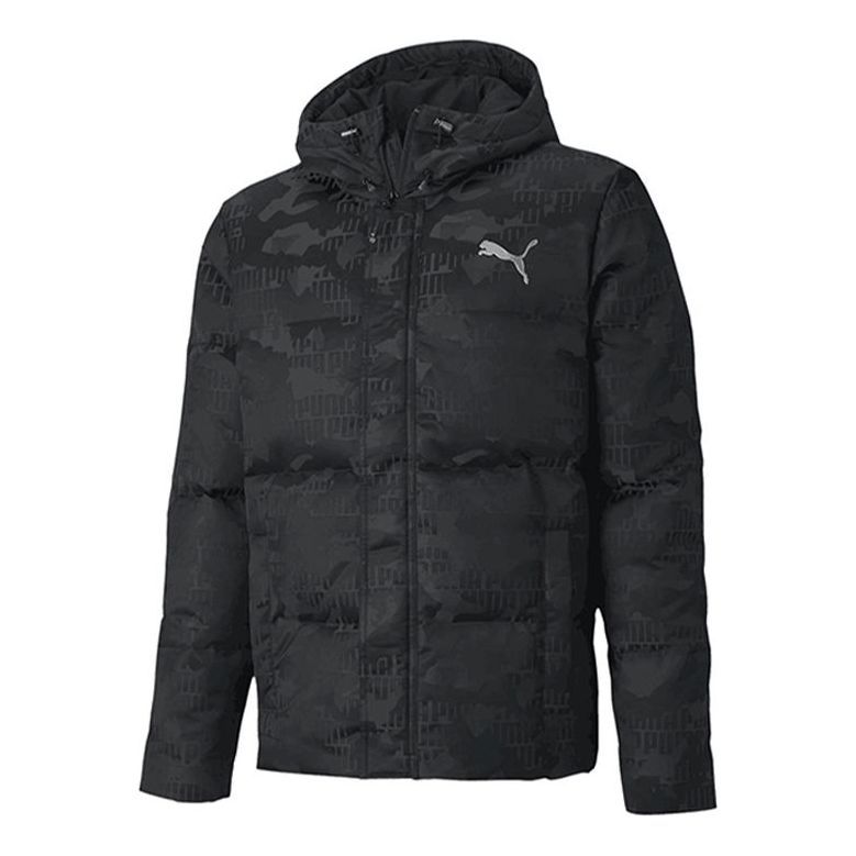 Puma Camo Down Jacket 'Black White' 585532-01 sold by KicksCrew