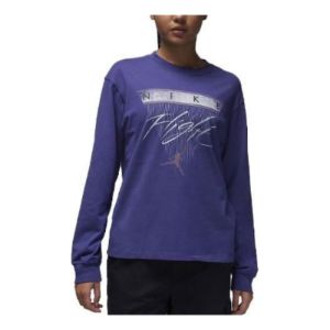 (WMNS) Air Jordan x Nike Long-Sleeve Graphic T-Shirt 'Purple' FD7205-502 sold by KicksCrew