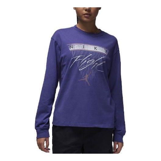 (WMNS) Air Jordan x Nike Long-Sleeve Graphic T-Shirt 'Purple' FD7205-502 sold by KicksCrew