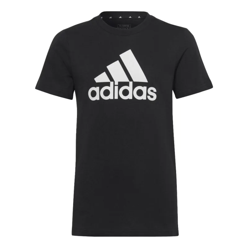 (GS) adidas Essentials Big Logo Cotton Slim T-Shirt 'Black White' IC9959 sold by KicksCrew