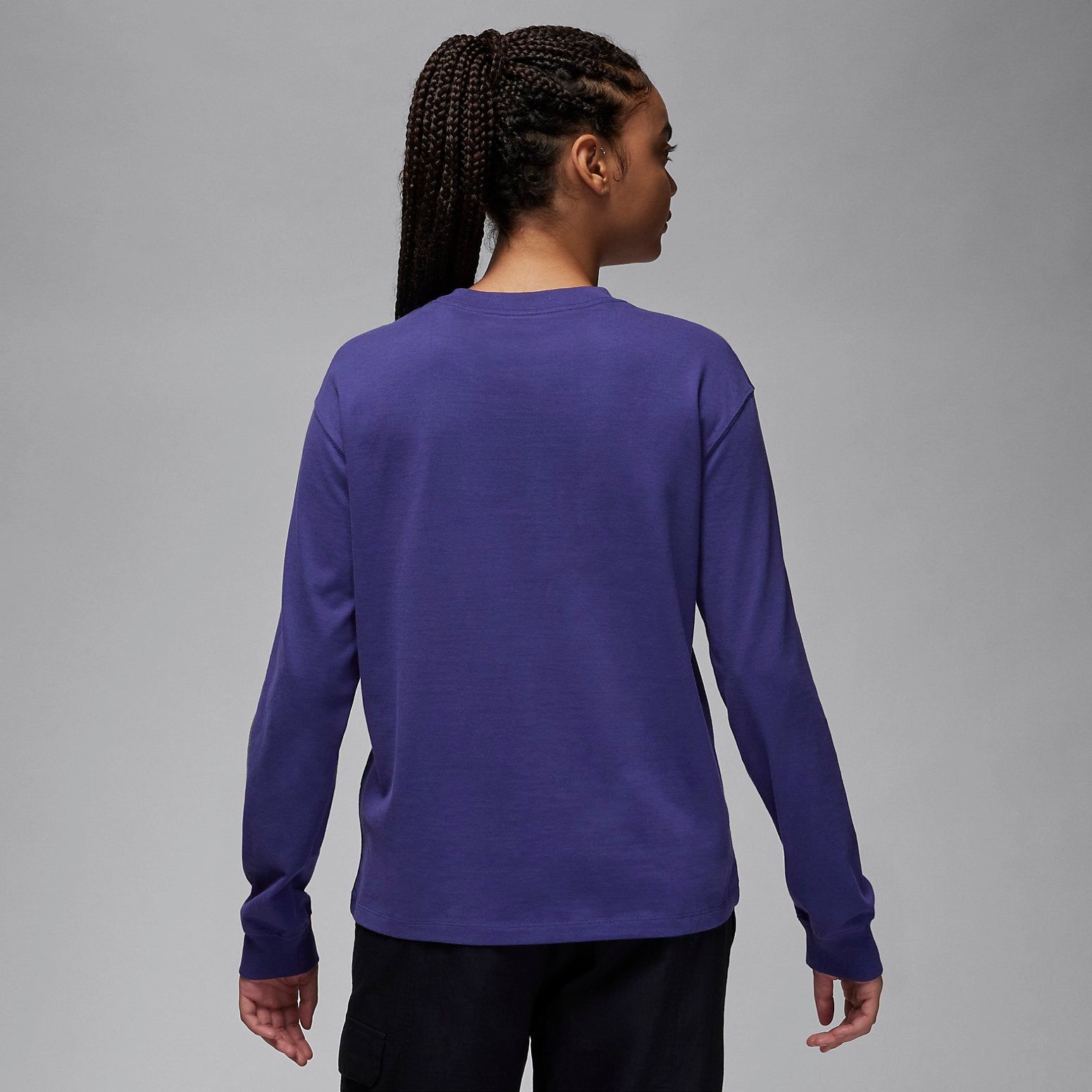 (WMNS) Air Jordan x Nike Long-Sleeve Graphic T-Shirt 'Purple' FD7205-502 sold by KicksCrew product image thumbnail 3