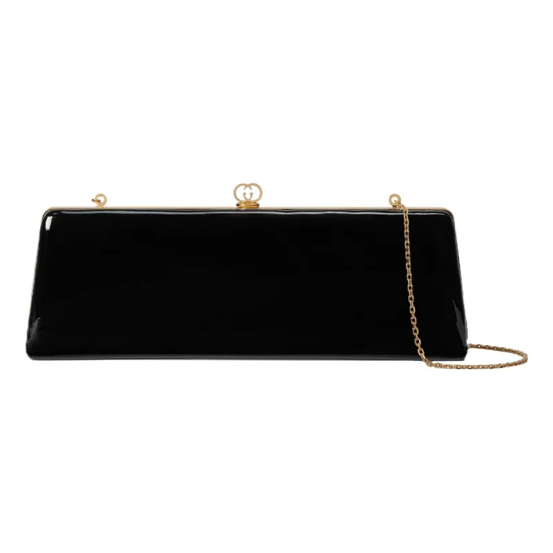(WMNS) Gucci Broadway Small Patent Leather Evening Bag 'Black' 741874-BCB0G-1000 sold by KicksCrew