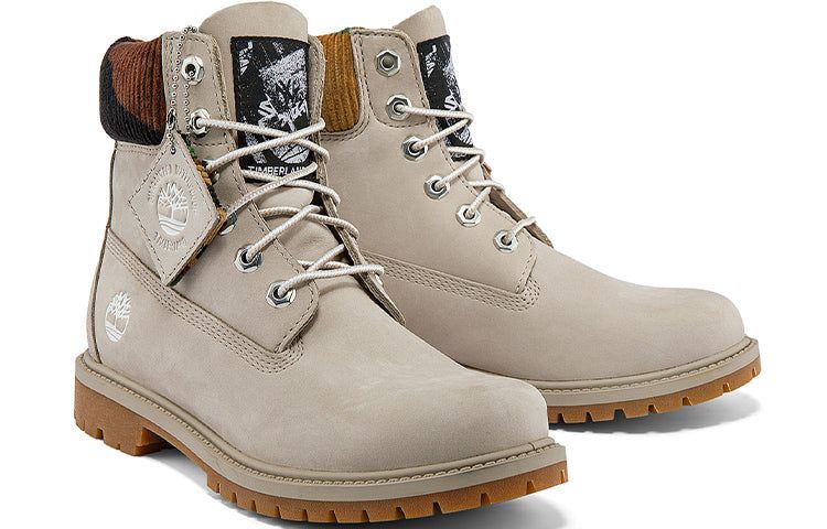 (WMNS) Timberland Heritage 6 Inch Waterproof Wide Fit Boots 'Beige Nubuck with Camo' A2M83W sold by KicksCrew product image thumbnail 3