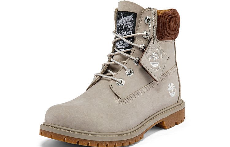 (WMNS) Timberland Heritage 6 Inch Waterproof Wide Fit Boots 'Beige Nubuck with Camo' A2M83W sold by KicksCrew product image thumbnail 2