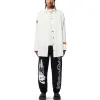 HERON PRESTON Flaming Skull Sweat Pants 'Black White' HMCH027F22JER0011001 sold by KicksCrew
