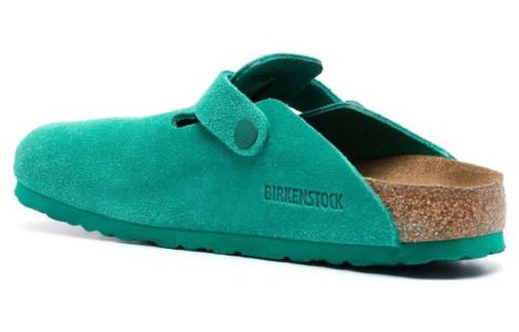 (WMNS) Birkenstock Boston Suede Leather Narrow Fit 'Digital Green' 1026165 sold by KicksCrew