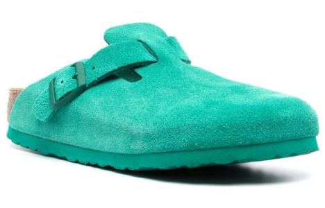 (WMNS) Birkenstock Boston Suede Leather Narrow Fit 'Digital Green' 1026165 sold by KicksCrew