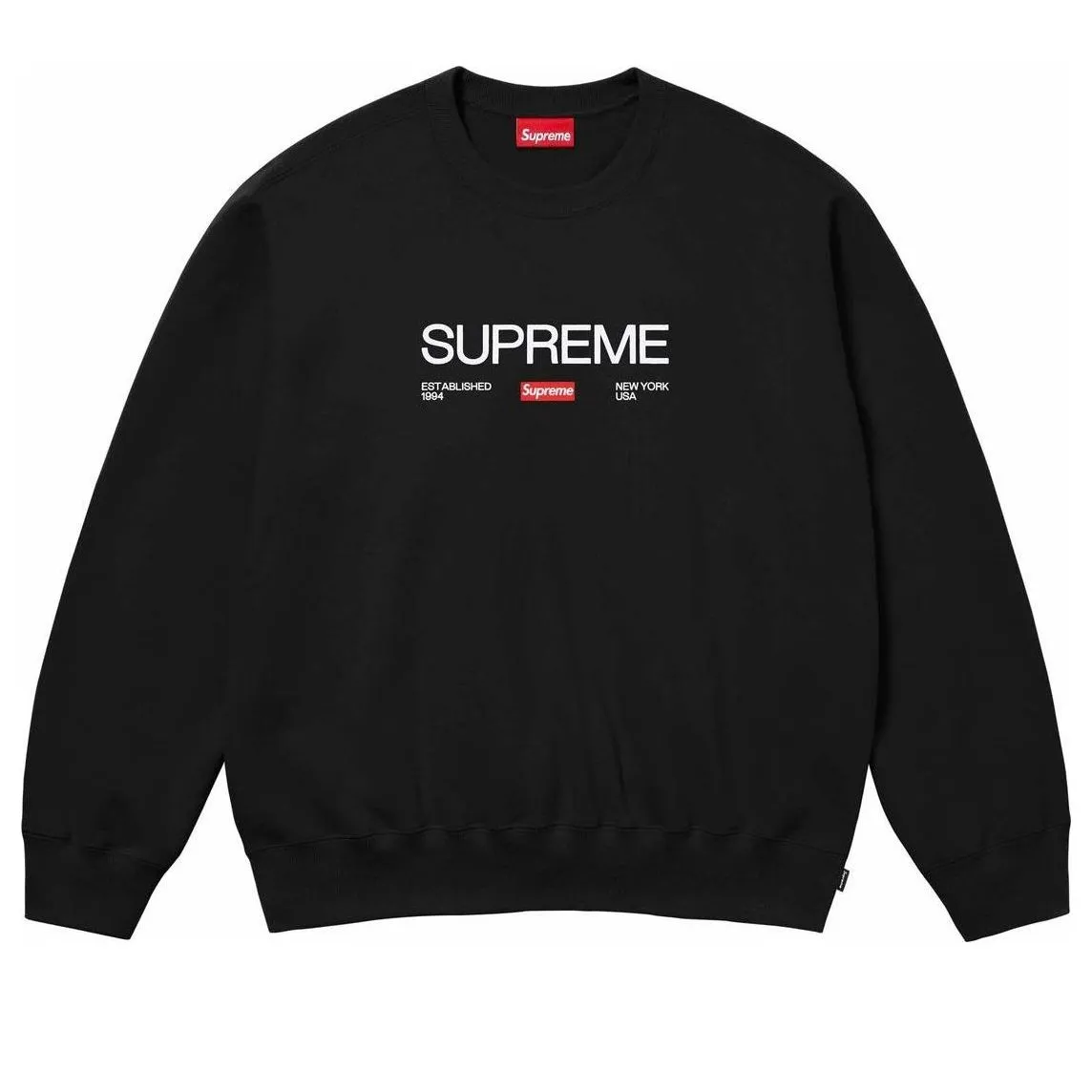 Supreme Established Crewneck 'Black White' SUP-SS24-167 sold by KicksCrew