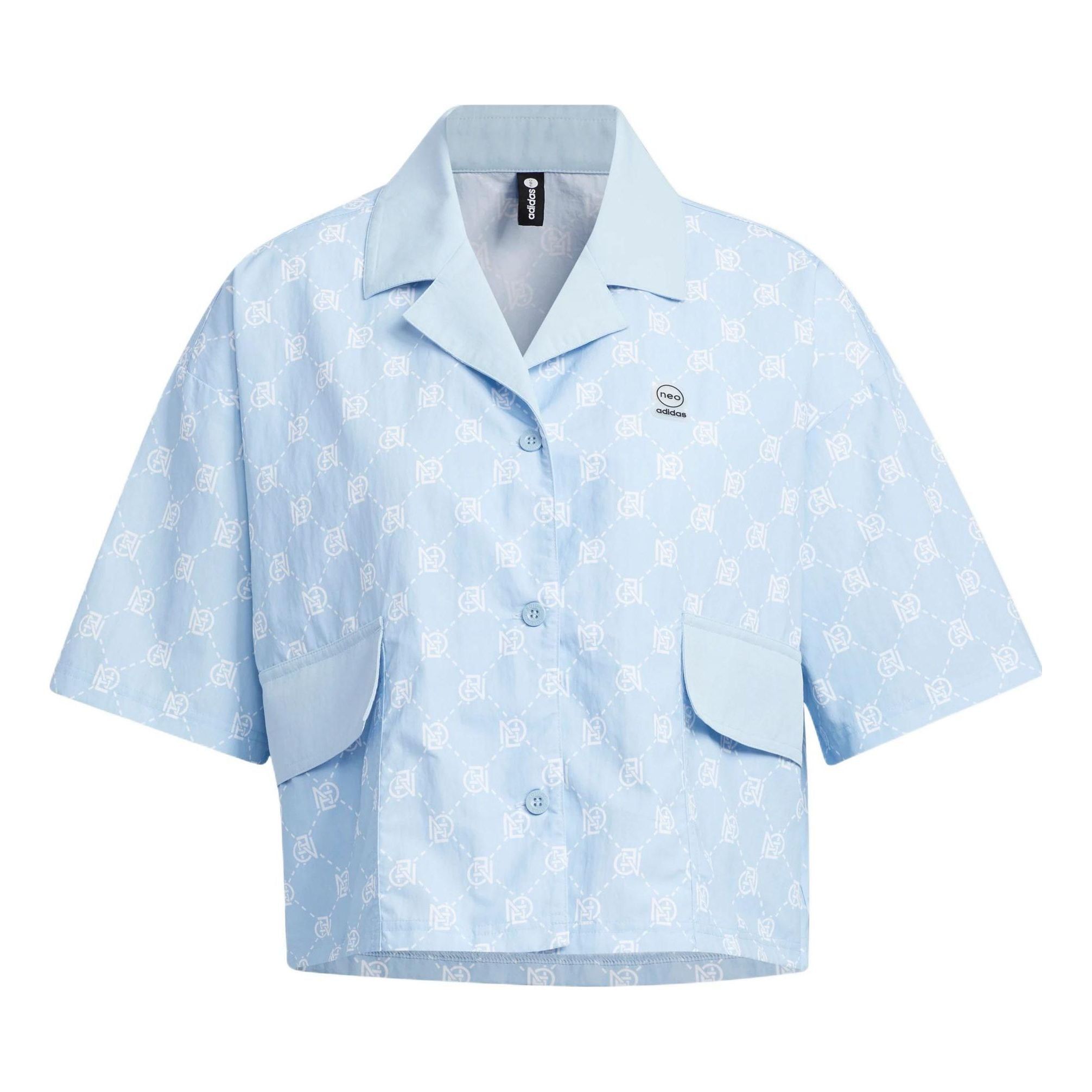 (WMNS) Adidas Neo Lapel Loose Breathable Sports Casual Polo Shirts 'Blue' IB5841 sold by KicksCrew