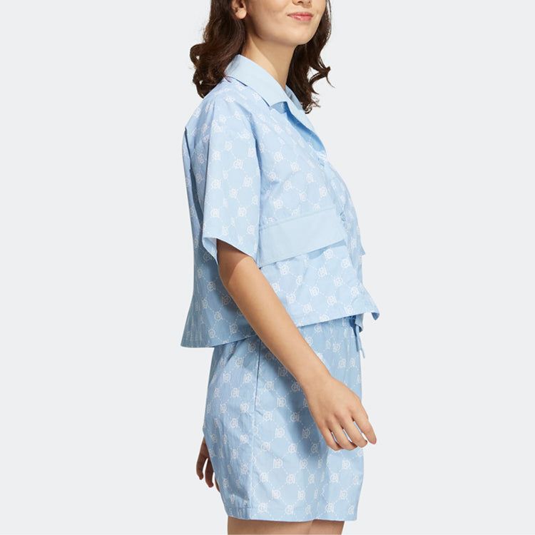 (WMNS) Adidas Neo Lapel Loose Breathable Sports Casual Polo Shirts 'Blue' IB5841 sold by KicksCrew product image thumbnail 4