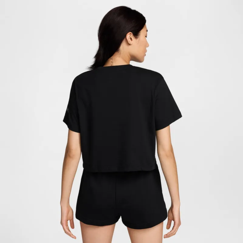 (WMNS) Nike Sportswear Loose Short-Sleeve Cropped T-Shirt 'Black' FZ2856-010 sold by KicksCrew