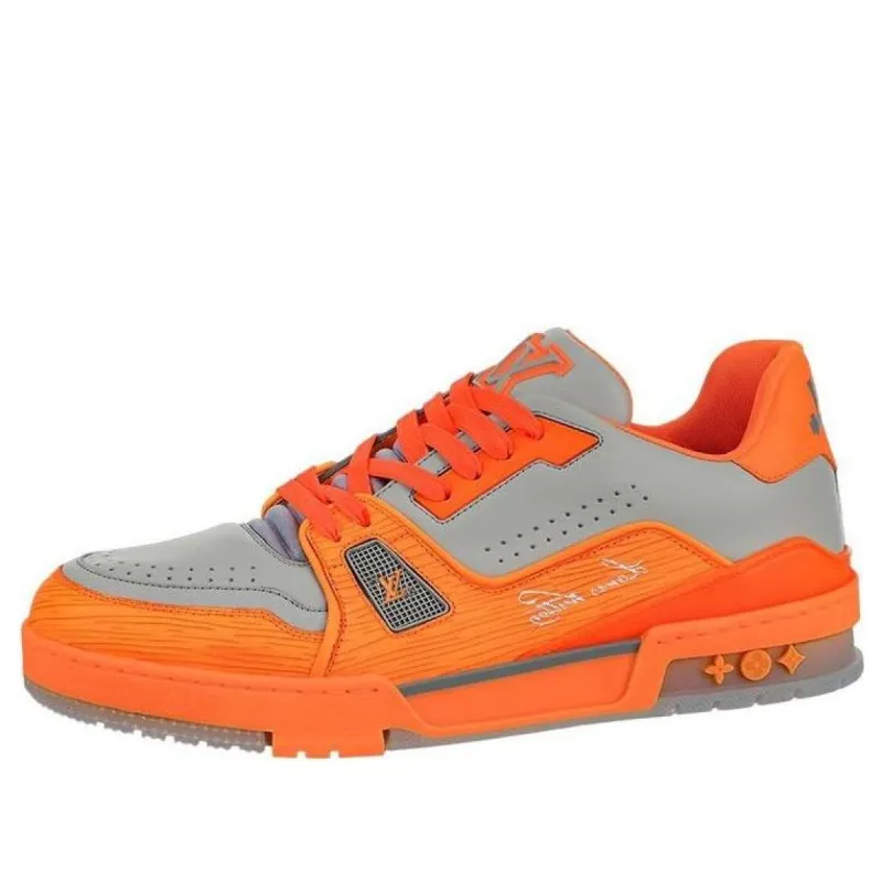 LOUIS VUITTON Trainer Sneakers 'Orange' 1AA6T7 sold by KicksCrew