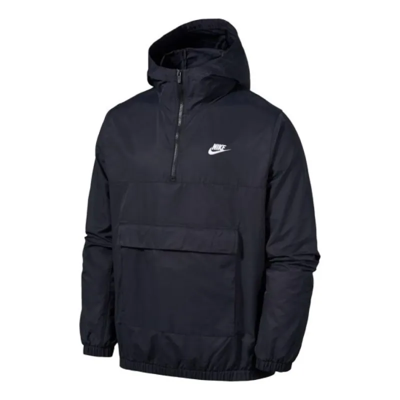 Nike Essential Woven Hoodie Anorak Jacket 'Black' DA0012-010 sold by KicksCrew