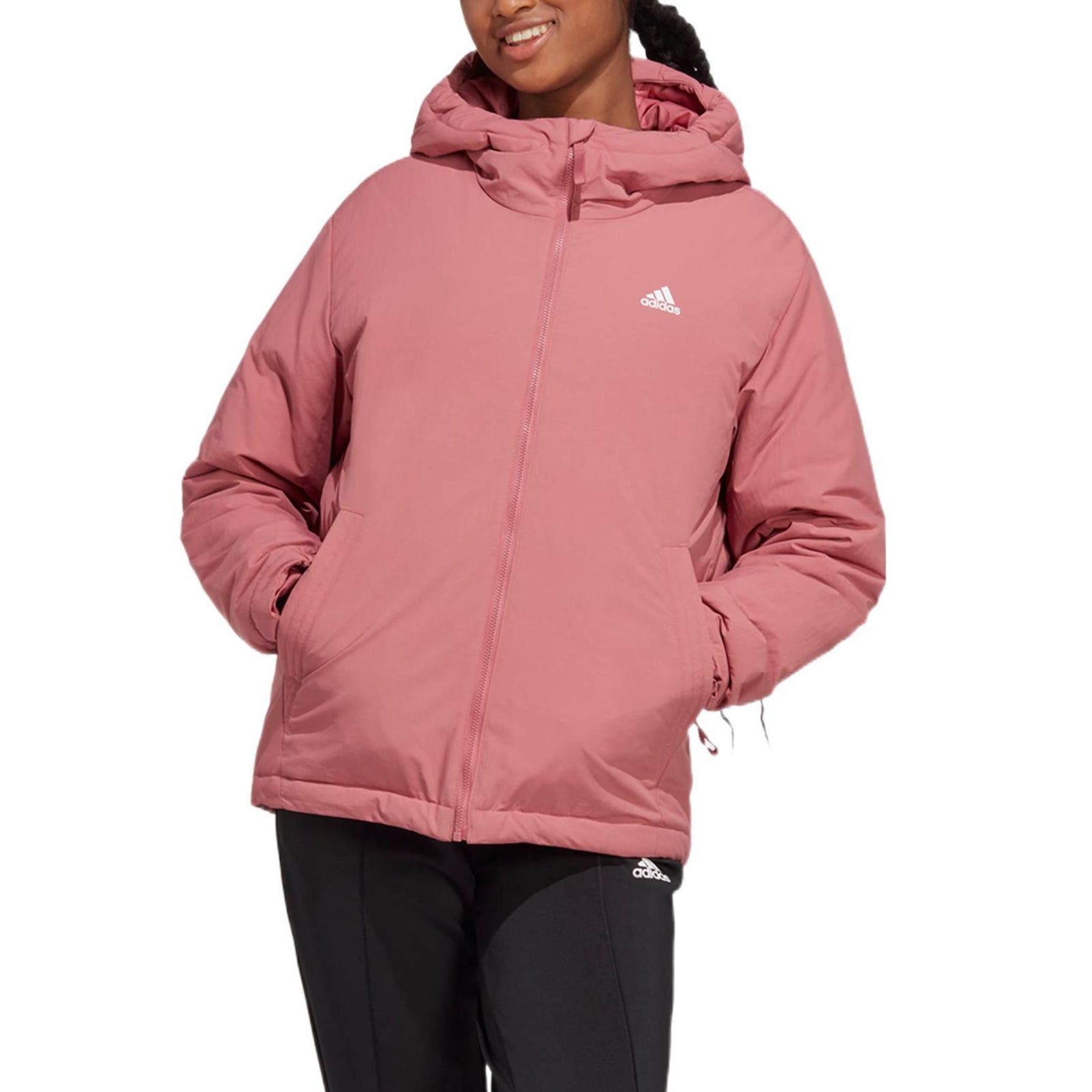 (WMNS) adidas BSC Sturdy Insulated Hooded Jacket 'Pink' HM2266 sold by KicksCrew product image thumbnail 3