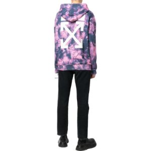 (WMNS) Off-White Arrows Motif Tie Dye Hoodie 'Pink Blue' OWBB035F22JER0063045 sold by KicksCrew