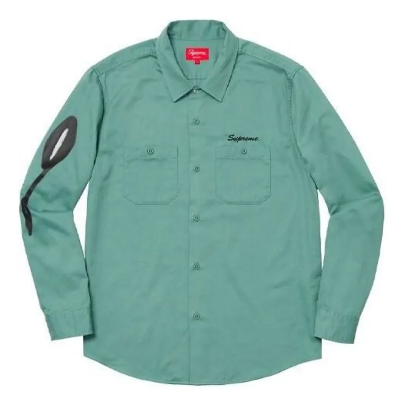 Supreme FW18 Rose Shirt 'Teal' SUP-FW18-100 sold by KicksCrew