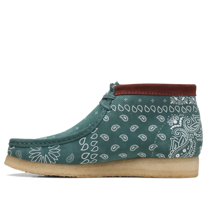 Clarks Wallabee Boots 'Green Paisley' 26168803 sold by KicksCrew