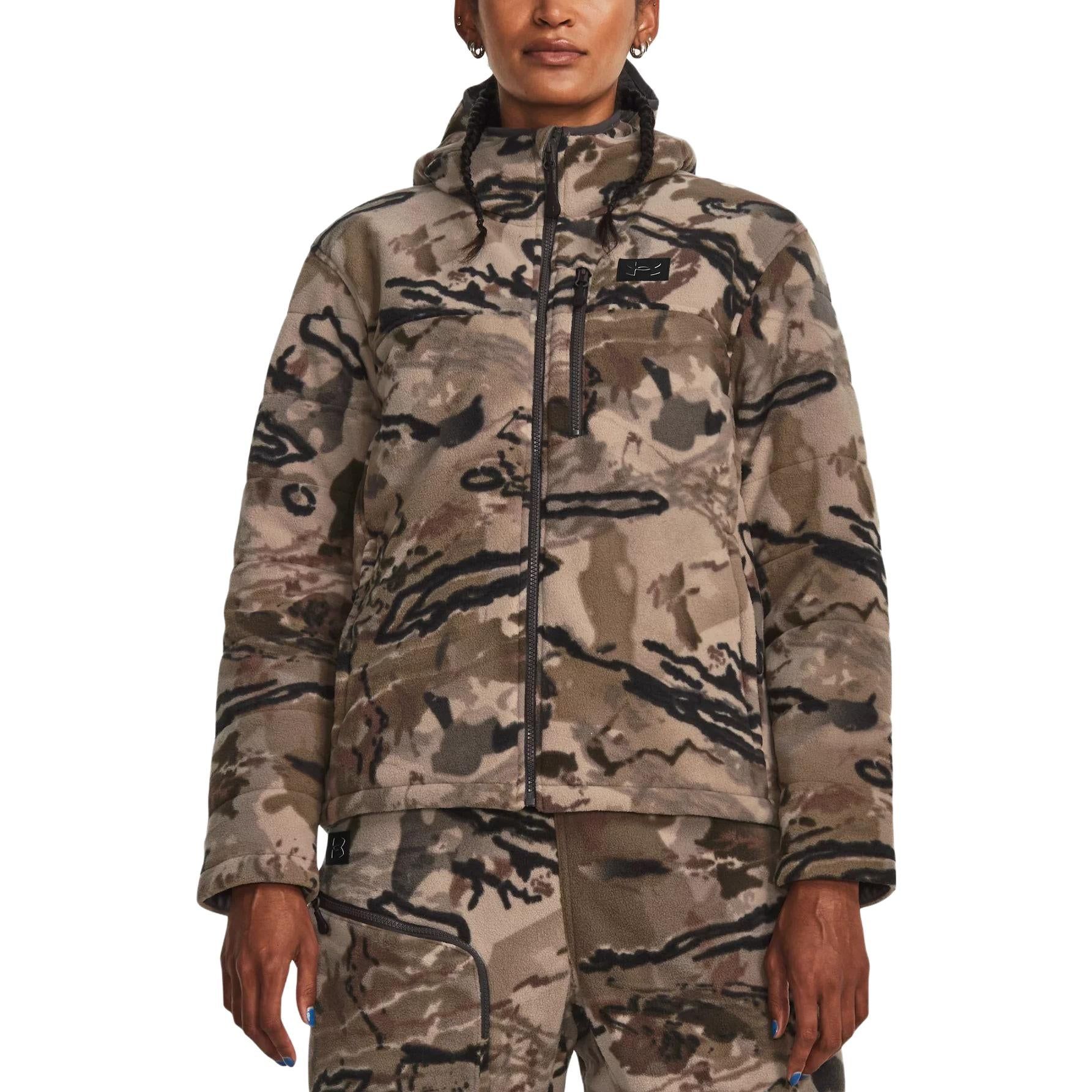 (WMNS) Under Armour Whitetail Rut Windproof Jacket 'Tan Black' 1378819-989 sold by KicksCrew product image thumbnail 3