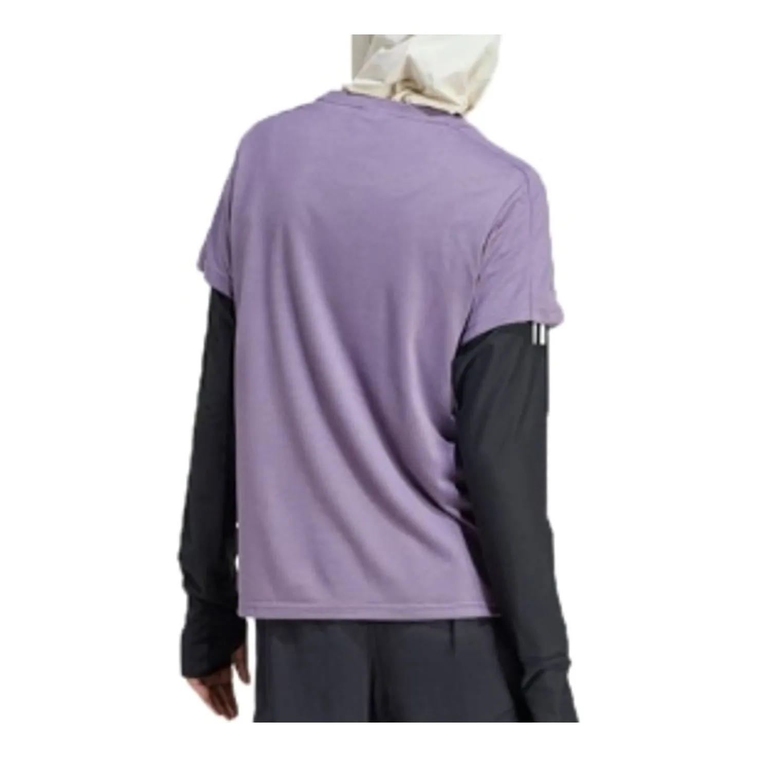 (WMNS) adidas AEROREADY Train Essentials Minimal Branding Crewneck T-Shirt 'Purple' IS3956 sold by KicksCrew product image thumbnail 2