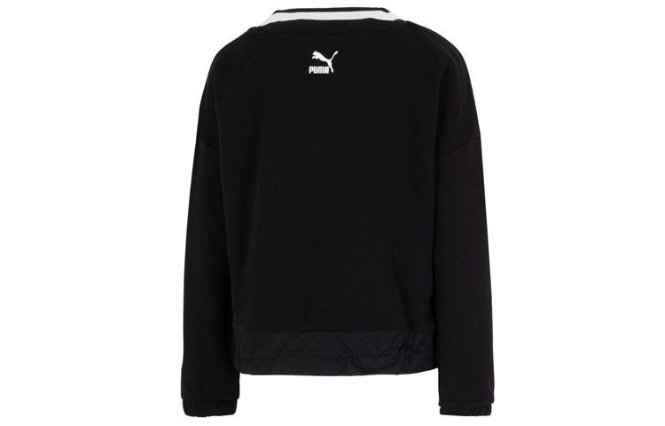 (WMNS) Puma Logo V neck Sweatshirt 'Black' 537524-01 sold by KicksCrew product image thumbnail 2