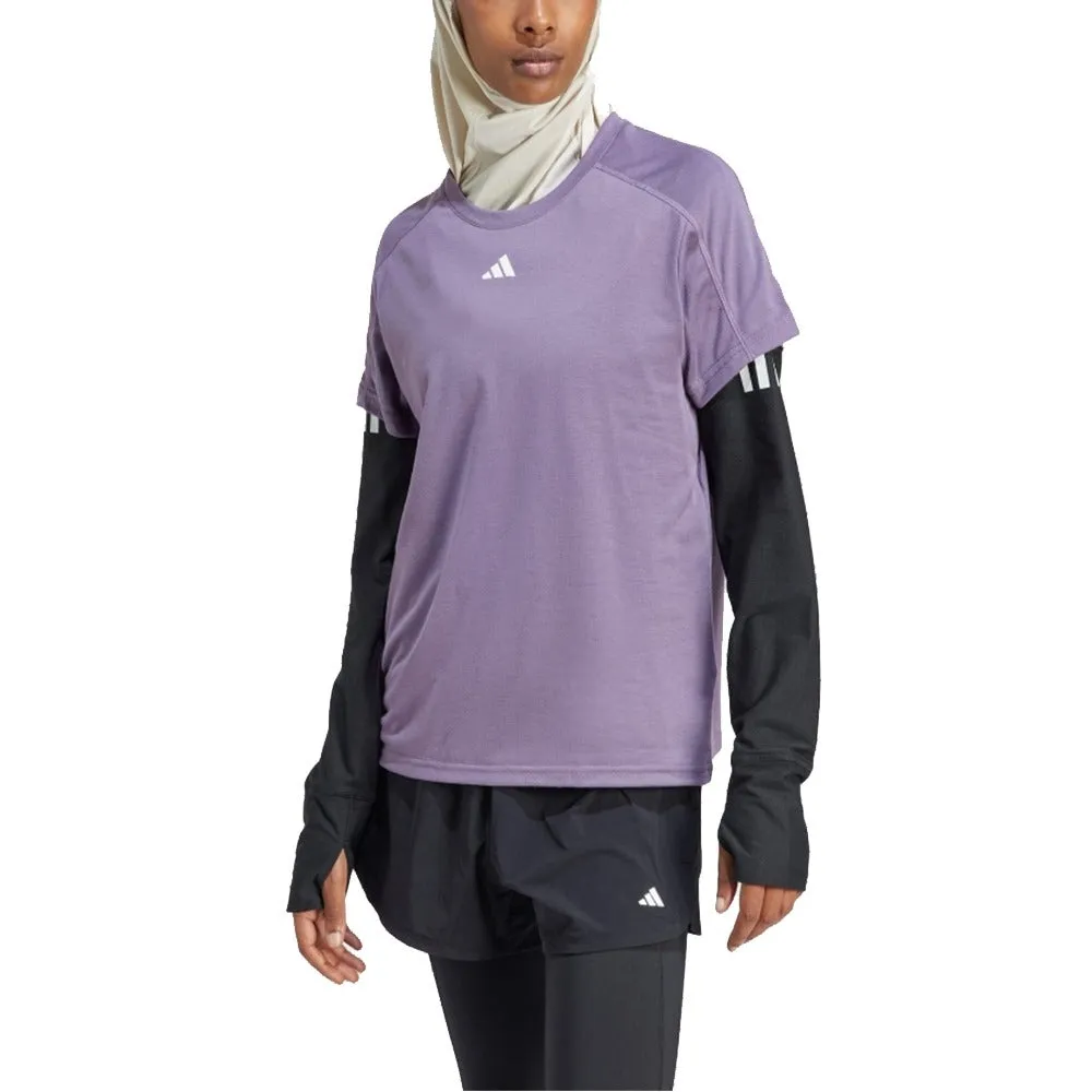 (WMNS) adidas AEROREADY Train Essentials Minimal Branding Crewneck T-Shirt 'Purple' IS3956 sold by KicksCrew product image thumbnail 3