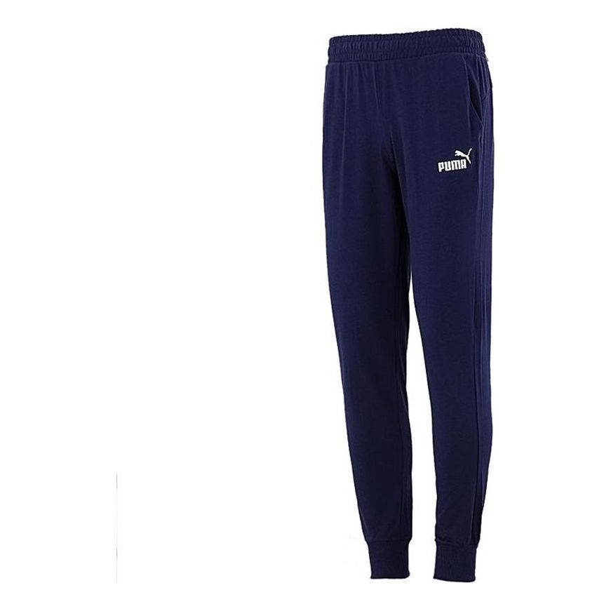 Puma Essentials Logo Sweatpants 'Navy White' 588716-06 sold by KicksCrew