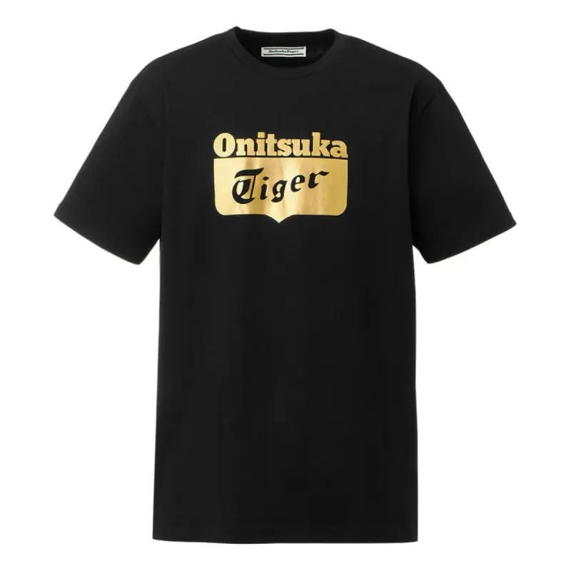 Onitsuka Tiger Logo T-Shirt 'Black Gold' 2183B174-001 | Parallel