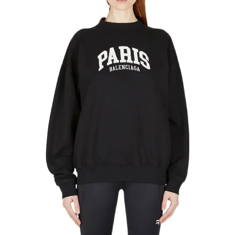 Balenciaga Cities Paris Crewneck Sweatshirt 'Black White' 676629TLVL81070 sold by KicksCrew product image thumbnail 5