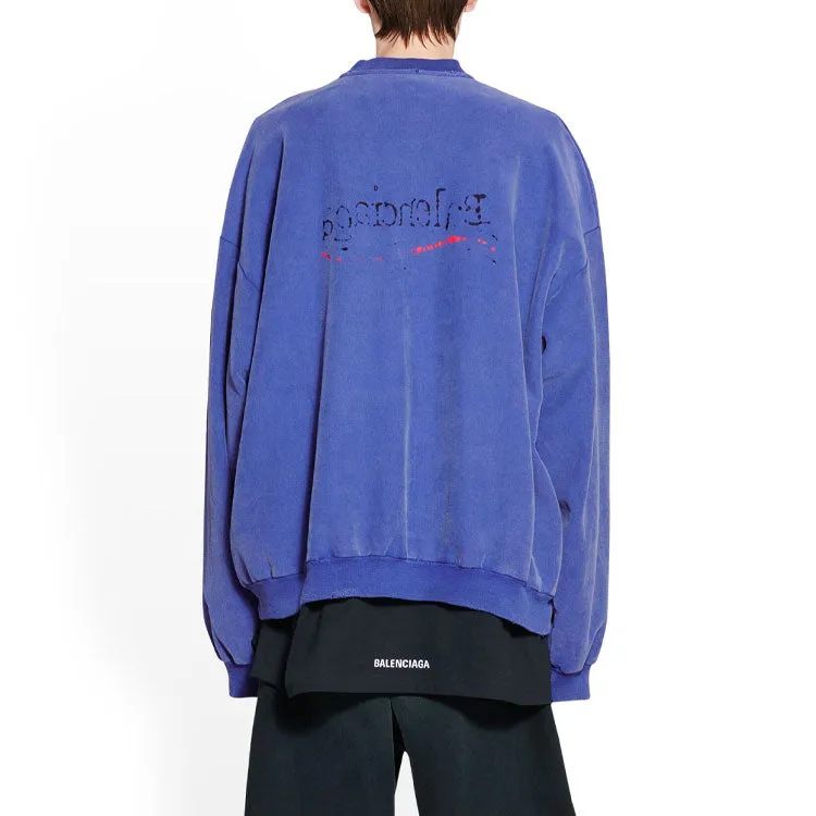 Balenciaga Hand-Drawn Political Campaign Oversized Sweatshirt 'Blue' 720428TNVE84119 sold by KicksCrew product image thumbnail 4