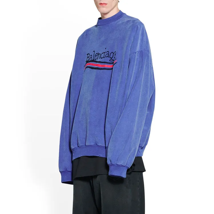 Balenciaga Hand-Drawn Political Campaign Oversized Sweatshirt 'Blue' 720428TNVE84119 sold by KicksCrew product image thumbnail 5