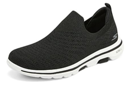 (WMNS) Skechers Go walk 5 'Black White' 124250-BKW sold by KicksCrew