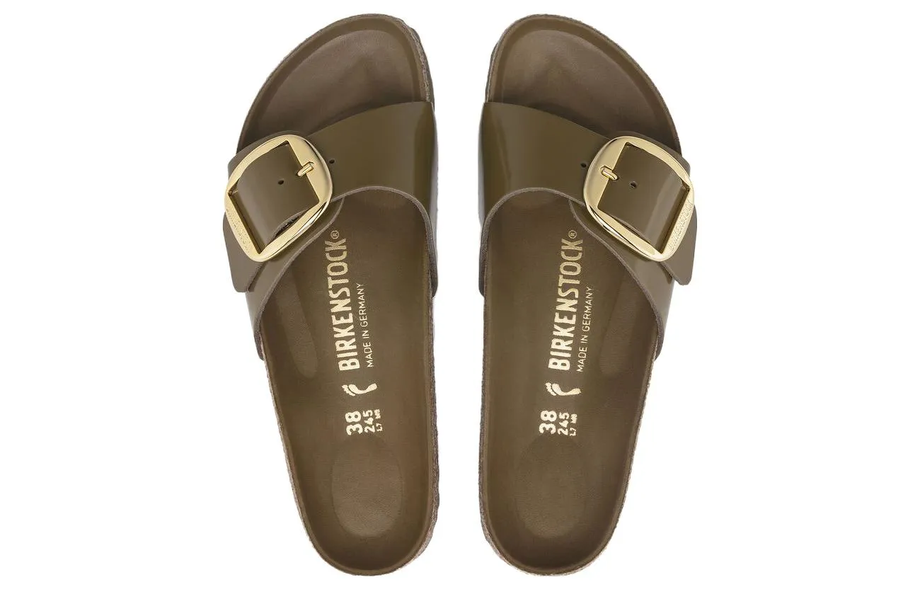 Birkenstock Madrid Big Buckle Natural Leather Narrow Fit Sandals 'Patent High Shine Mud Green' 1024144 sold by KicksCrew product image thumbnail 4